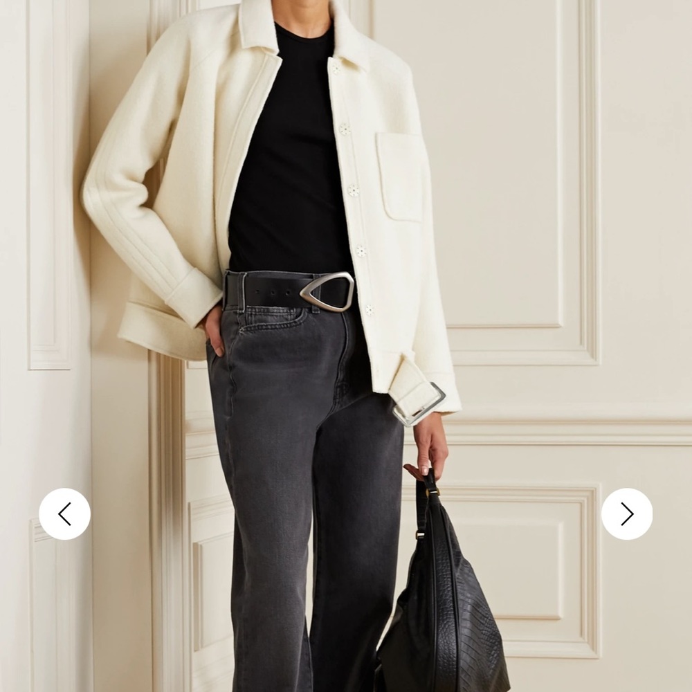 Anine Bing Wool Jaden Belted Moto Jacket - Picture 7 of 12
